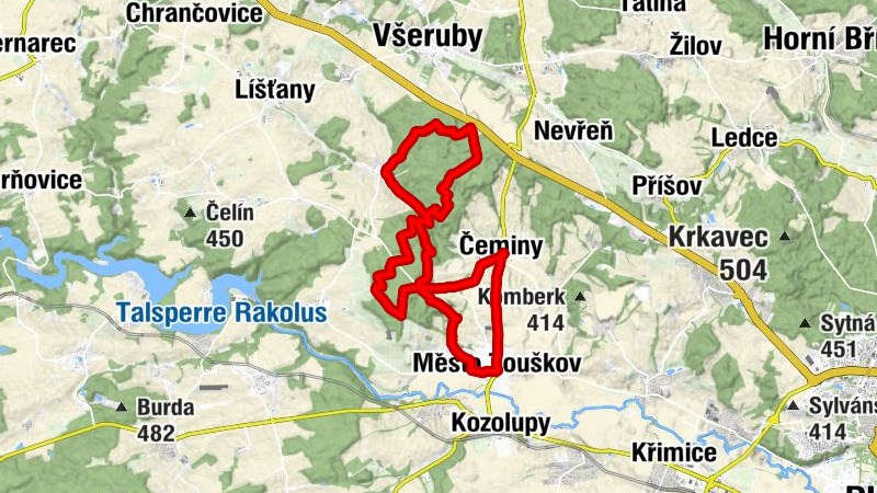 Čeminy - Košetice - Město Touškov