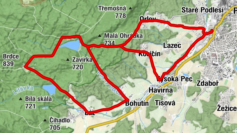 Příbram - Vysoká Pec - Havírna - Ševčínský důl