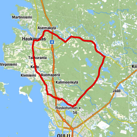 Kuivasranta - Paloniemenranta - Asemakylä - Haukipudas