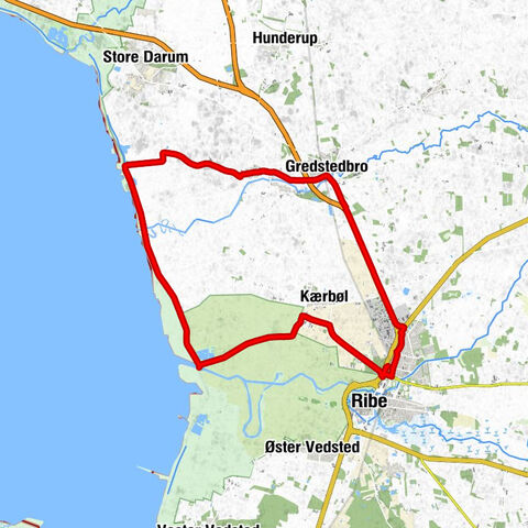 Ribe - Stormhusene - Nørre Farup - Kammerslusen
