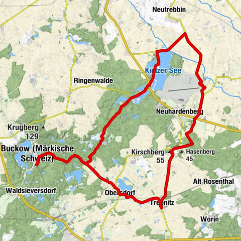 Buckow (Märkische Schweiz) - Judendicktenberg - Dorfkirche Trebnitz - Dorfkirche Obersdorf