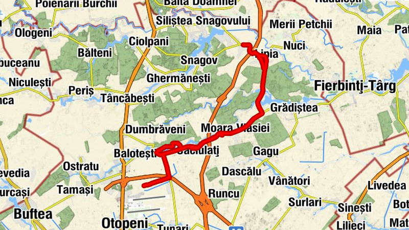 Balotești - Biserica „Adormirea Maicii Domnului” - Căciulați - Moara Vlăsiei