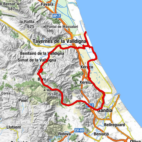 Tavernes de la Valldigna - Coll de la Visteta - Xeraco