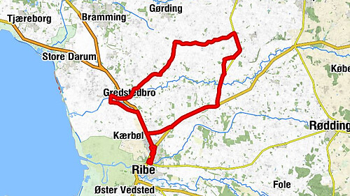 Ribe - Jedsted Mølle - Jedsted - Jernved Kirke