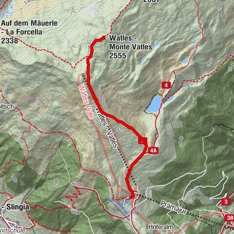 Easy hiking rout to the top of the Watles Moutain (2.550 m)