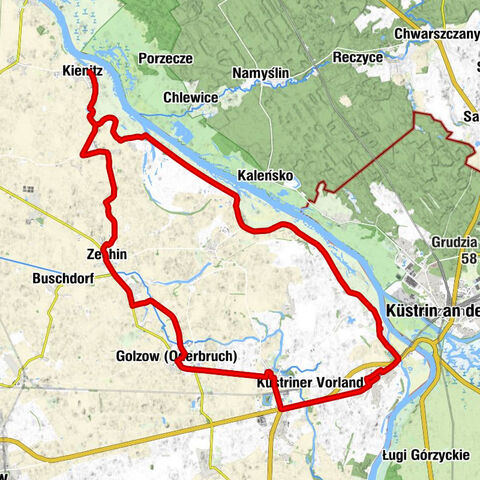 Küstrin-Kietz - Gasthof Wagenrad - Kienitz - Sophienthal