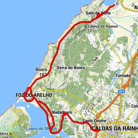 Caldas da Rainha - Santo Onofre - Foz do Arelho - Bouro
