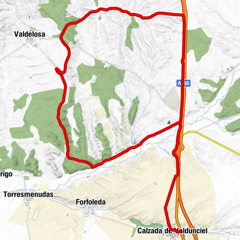 Calzada de Valdunciel - Pelliteto - El Laderón - Santibáñez del Cañedo