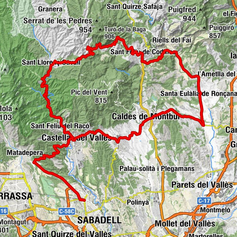 Sabadell Nord - Castellar del Vallès - Caldes de Montbui - Sabadell