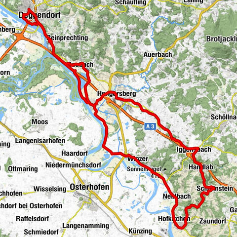 Deggendorf Hbf - St. Peter und Paul - St. Georg - Frohnleichnam - Kapelle am Guntherweg