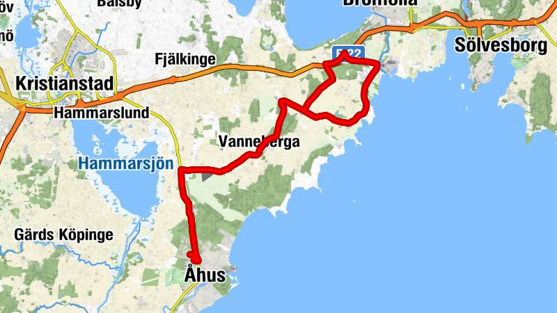 Åhus - Horna industriområde - Horna - Trolle Ljungby kyrka