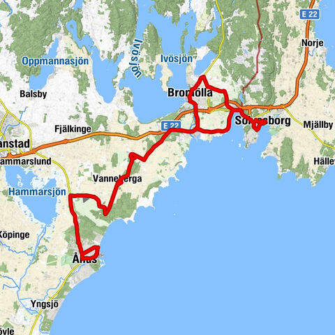 Hamnen - Trolle Ljungby kyrka - Sölvesborg - Åhus
