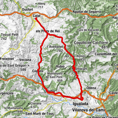 Calaf - Santa Maria - Santa Anna de Pedrafita - l'Avellanet