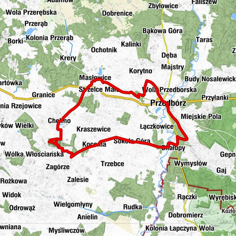 Przedbórz - Majowa Góra - Kokosia Góra - Chełmo