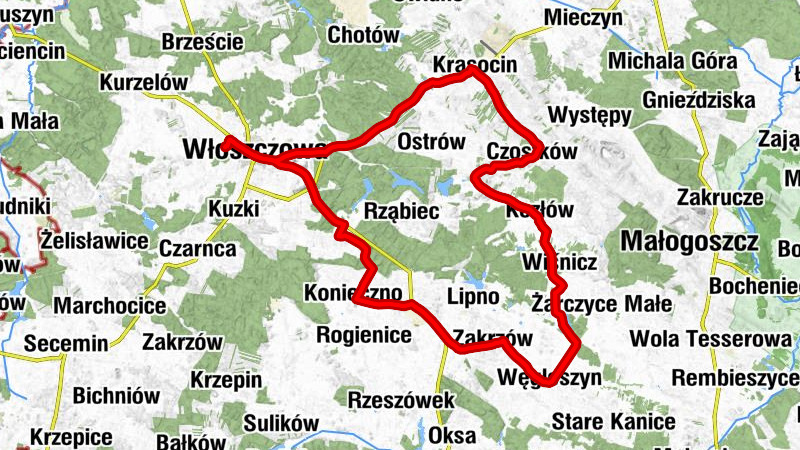 Włoszczowa Północ - Kościół pw. Wniebowzięcia Najświętszej Maryi Panny - Kaplica cmentarna pw. Wszystkich Świętych - Kościół pw. Narodzenia Najświętszej Maryi Panny w Kożłowie