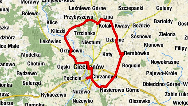 Ciechanów - Krubin - Grędzice - Osiedle XL-lecia