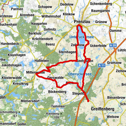 Wilmersdorf (bei Angermünde) - Eiskellerberg - Dorfkirche Potzlow - Blocksberg