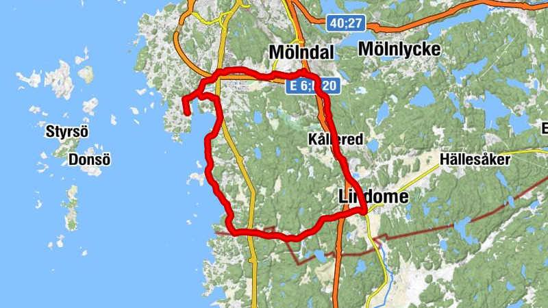 Åkered - Hovås Kallbadhus - Billdals kyrka - Lindome