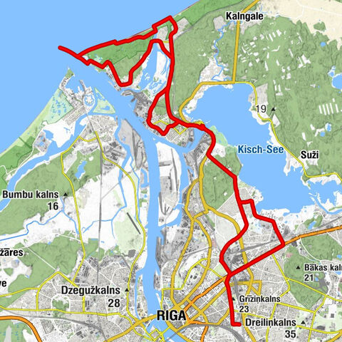 Rīga - Grīziņkalns - Baltā baznīca - Krusta Baznīca