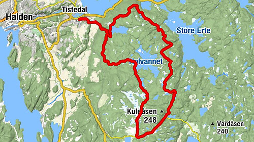 Lilledal - Kula - Ånerødfjellet - Haugen