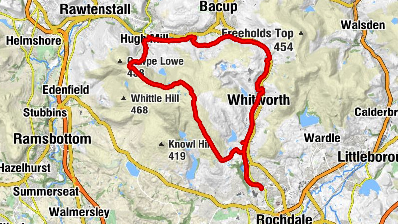 Rochdale - Bacup - Whitworth - Shawclough