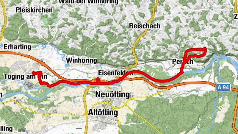 Töging (Inn) - Kronberg - Neuötting - Oberwirt Perach