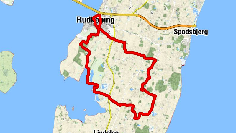 Rudkøbing - Perlehøj - Risbjerg - Skrøbelev Kirke