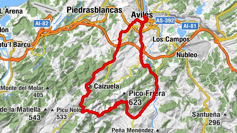 Avilés - Pico de Miliquitanes - Iglesia de San Jorge de La Peral - Iglesia de Santo Domingo de Miranda