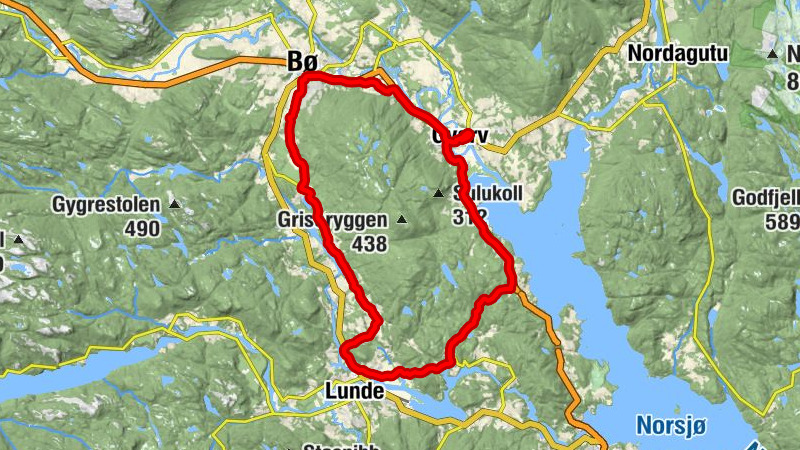 Gvarv - Årnes - Gjernes - Bø