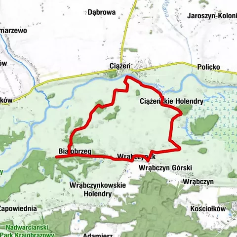 Białobrzeg - Ciążeń - Ciążeńskie Holendry - Wrąbczynek