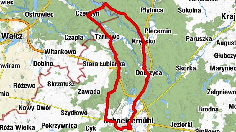 Piła Główna - Kaplica pw. Świętego Rafała Kalinowskiego - Kościół pw. Świętego Huberta - Kościół pw. Matki Bożej Częstochowskiej