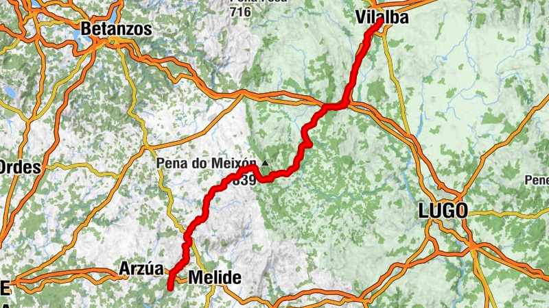 Filgueira - A Portacal - Cruz da Zarra - Igrexa de Santa María de Vilalba