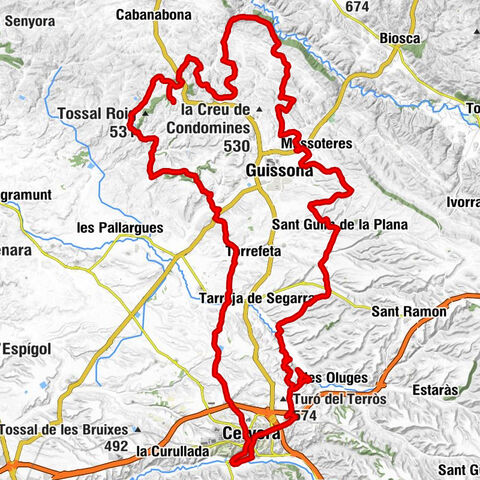 Cervera - Tossal Rull - Tossal del Batista - Tossal de Miralles