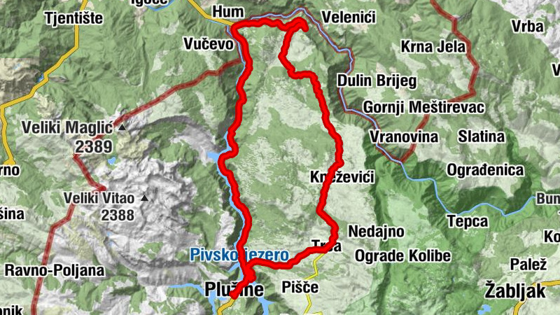 Plužine - Gornje Kruševo - Paklice - Donje Kruševo