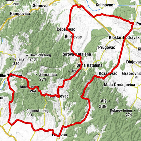Đurđevac - Jovički breg - Crkva svetog Šimuna i Jude Tadeja - Banov stol