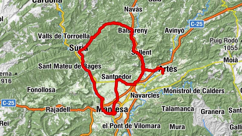 Manresa-Viladordis - Manresa - Sant Joan de Vilatorrada - Sant Sadurní