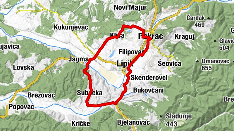 Pakrac - Filipovac - Lipik - Donji Čaglić