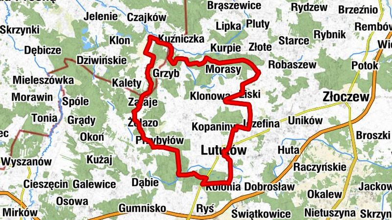 Lututów - Kościół pw św. Piotra i Pawła - Poduchowne - Łęki Małe