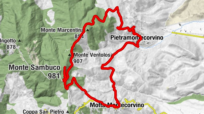 Motta Montecorvino - Pietramontecorvino - Rifugio forestale Troilo - Monte Sambuco