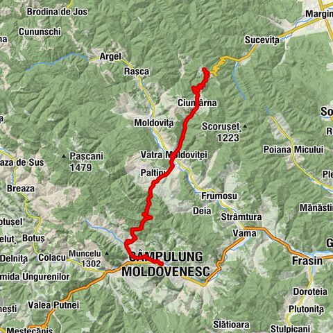 Câmpulung Moldovenesc - Cabana Trei Movile - Curmătura Boului - Pasul Ciumârna