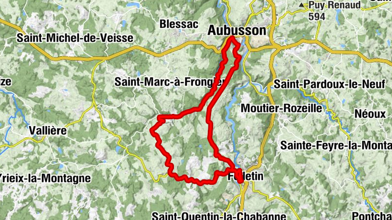 Felletin - Le Pont des Malades - Le Theil - Aubusson