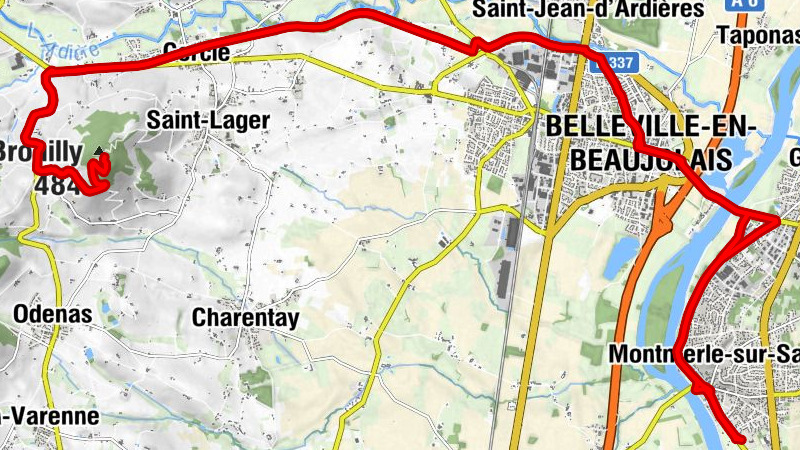 Montmerle-sur-Saône - Église Saint-Nicolas - Restaurant L'Eau Douce - Mont Brouilly