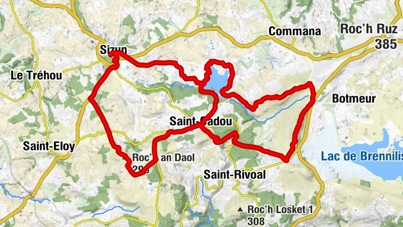 Sizun - Roc'h an Daol - Église Saint-Cadou - Tuchenn Kador