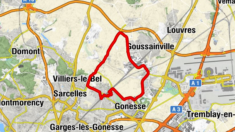 Arnouville - Gonesse - Garges-lès-Gonesse - Villiers-le-Bel - Gonesse - Arnouville