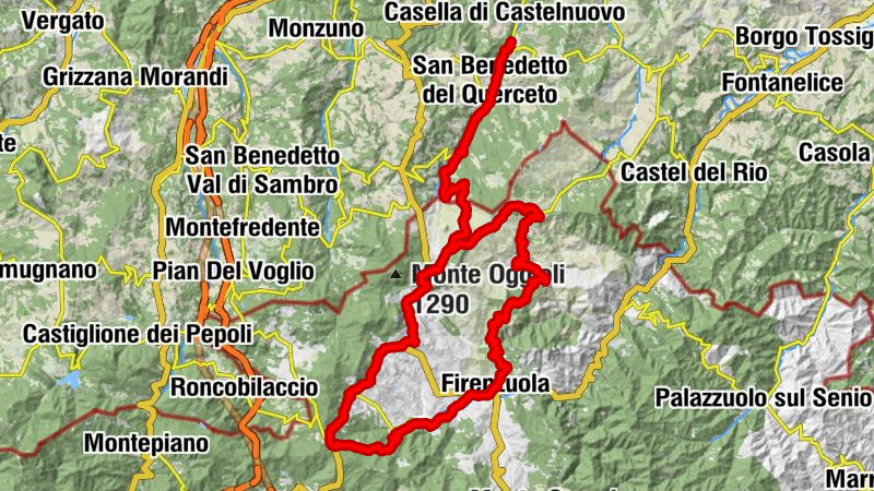 Il Mulino - San Matteo - la Ravignana - Sasso di San Zenobi