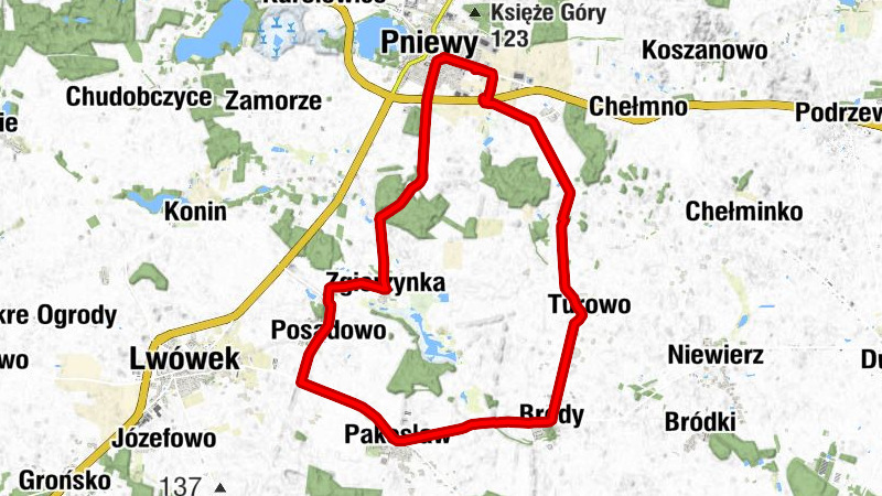 Pniewy - Jakubowo - Karmazyn - Osiedle Leśne