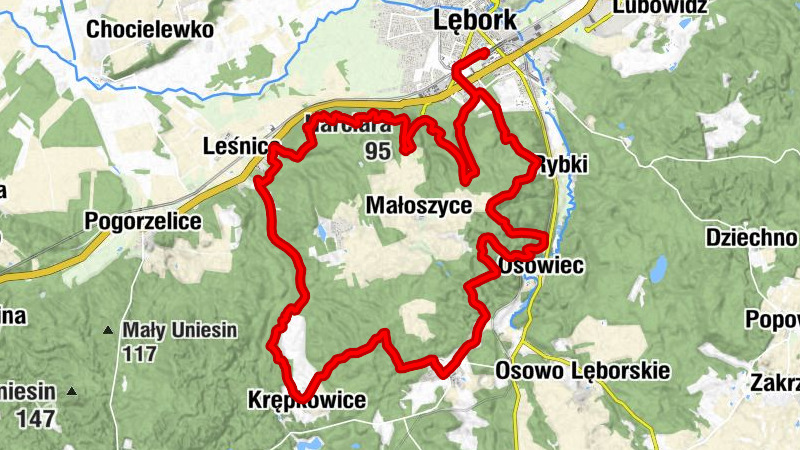 Lębork - Leśnice - Widokowa - Narciara