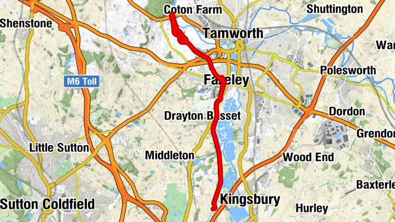 Bodymoor Heath - Fazeley - Bonehill - Hopwas