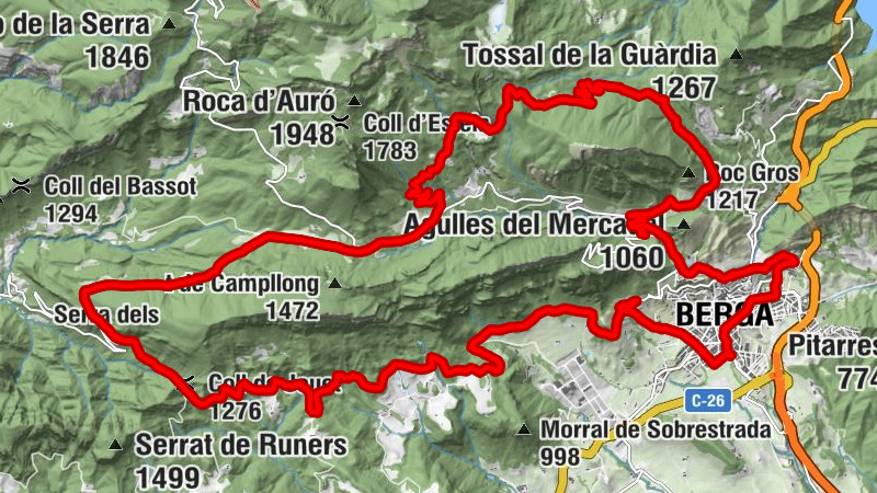 Berga - Santuari de Corbera - els Roures - Roca Llarga
