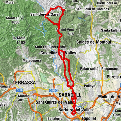 Sant Cugat del Vallès - Coll Roig - Turó de Can Canyameres - Badia del Vallès